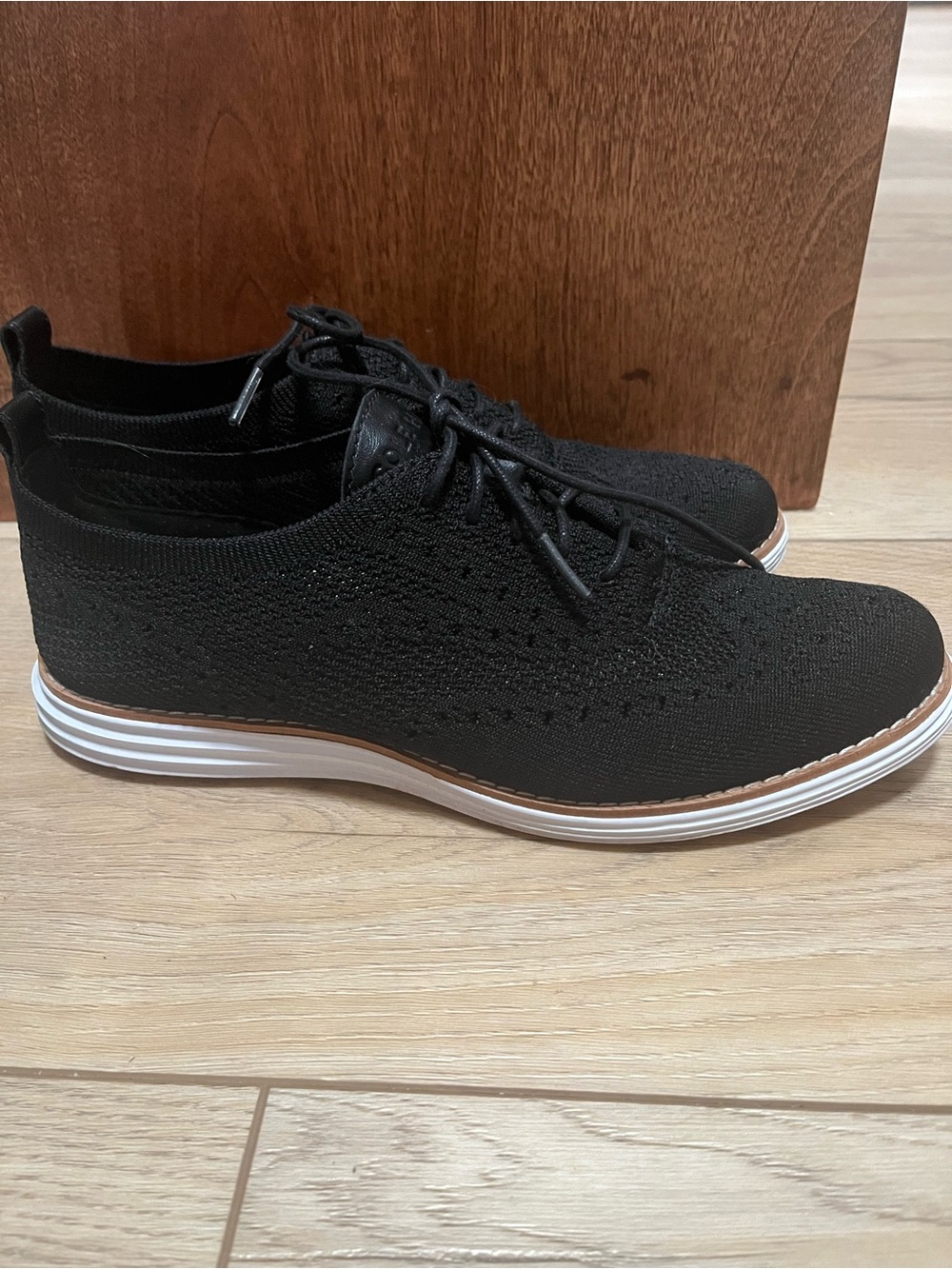 Women’s Cole Haan Black Knit Wingtip Sneakers
